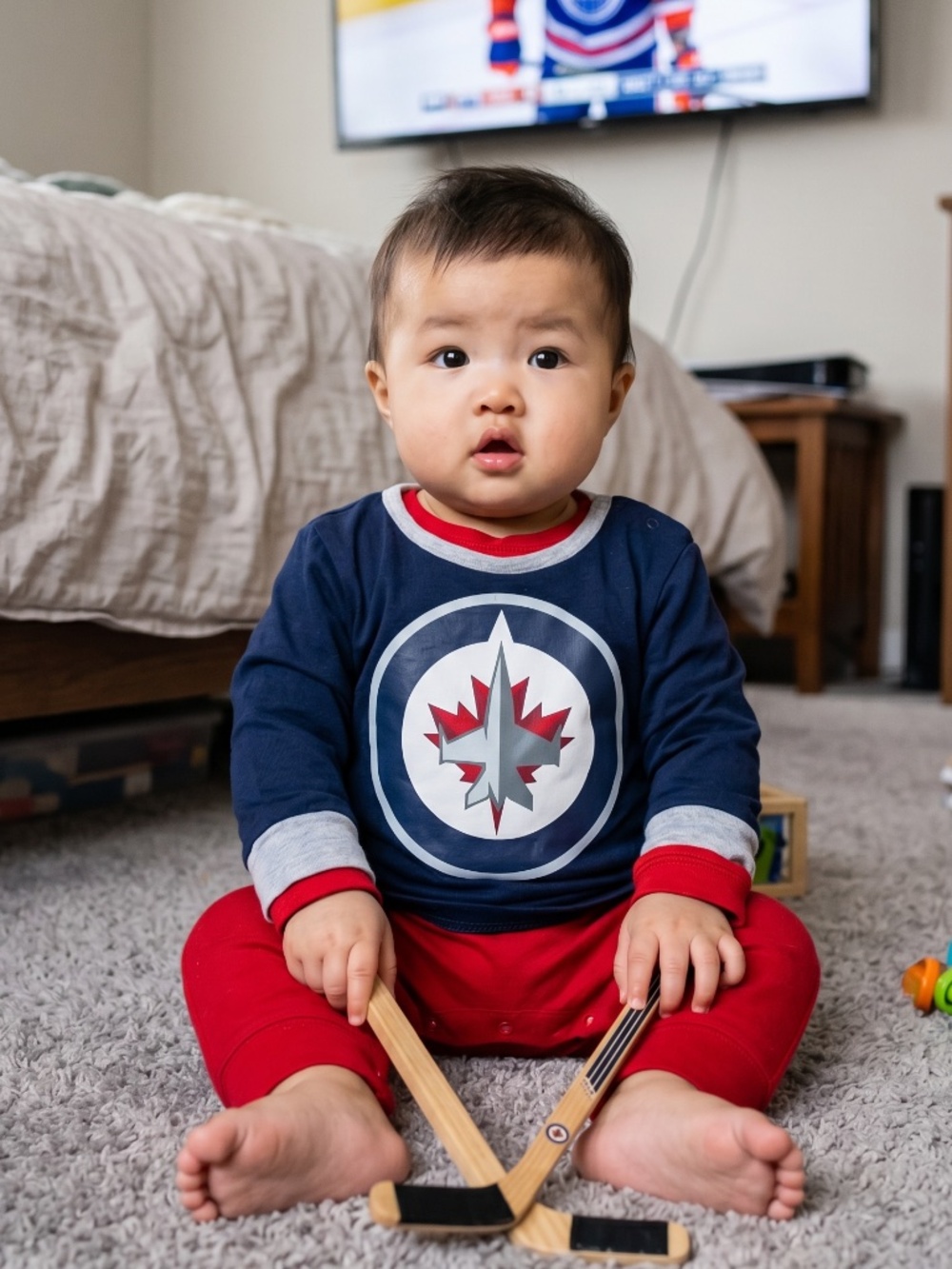 Winnipeg Jets licenced NHL baby tee for 3-6 months